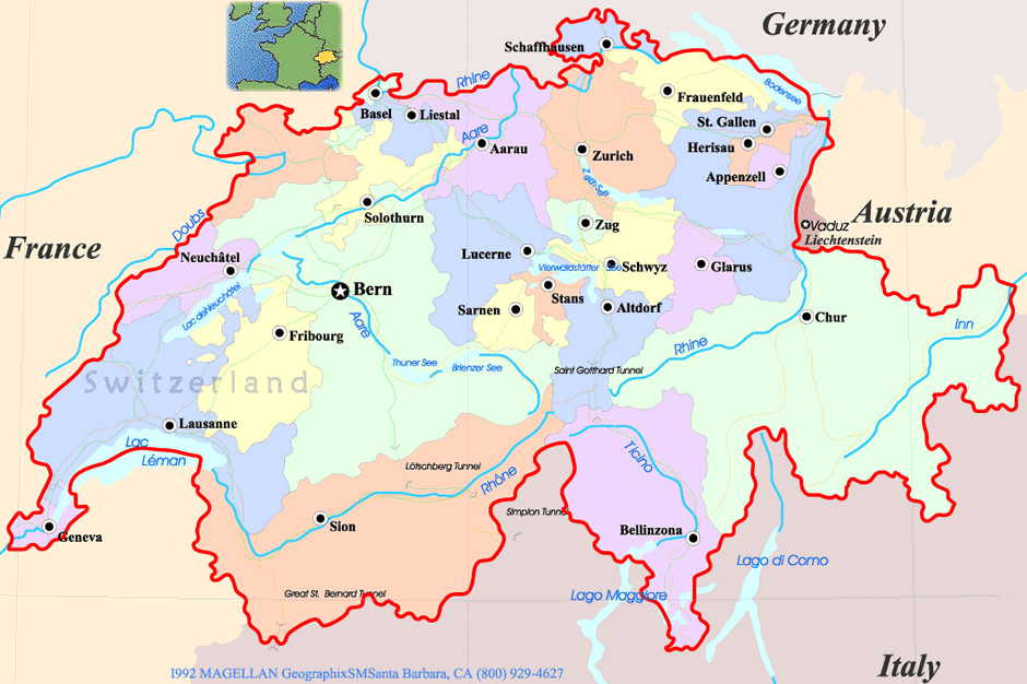 Lugano map switzerland